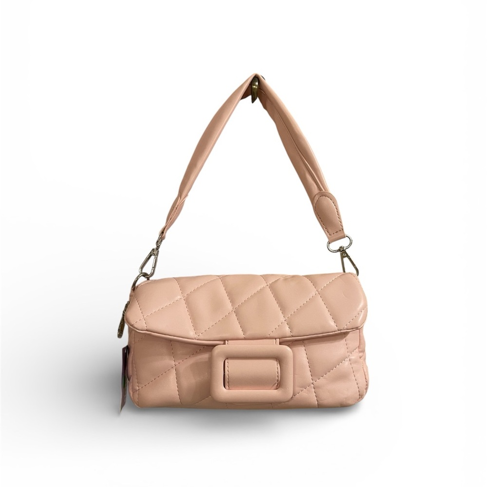 Elegant Pink Quilted Shoulder Bag